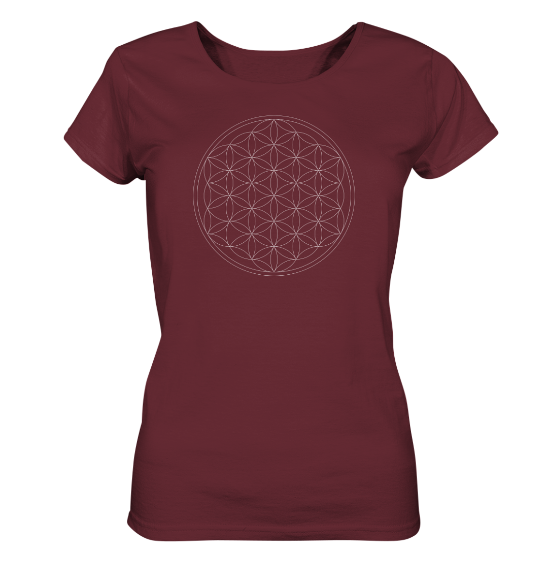 Blume des Lebens - Damen T-Shirt in burgunder - bio baumwolle
