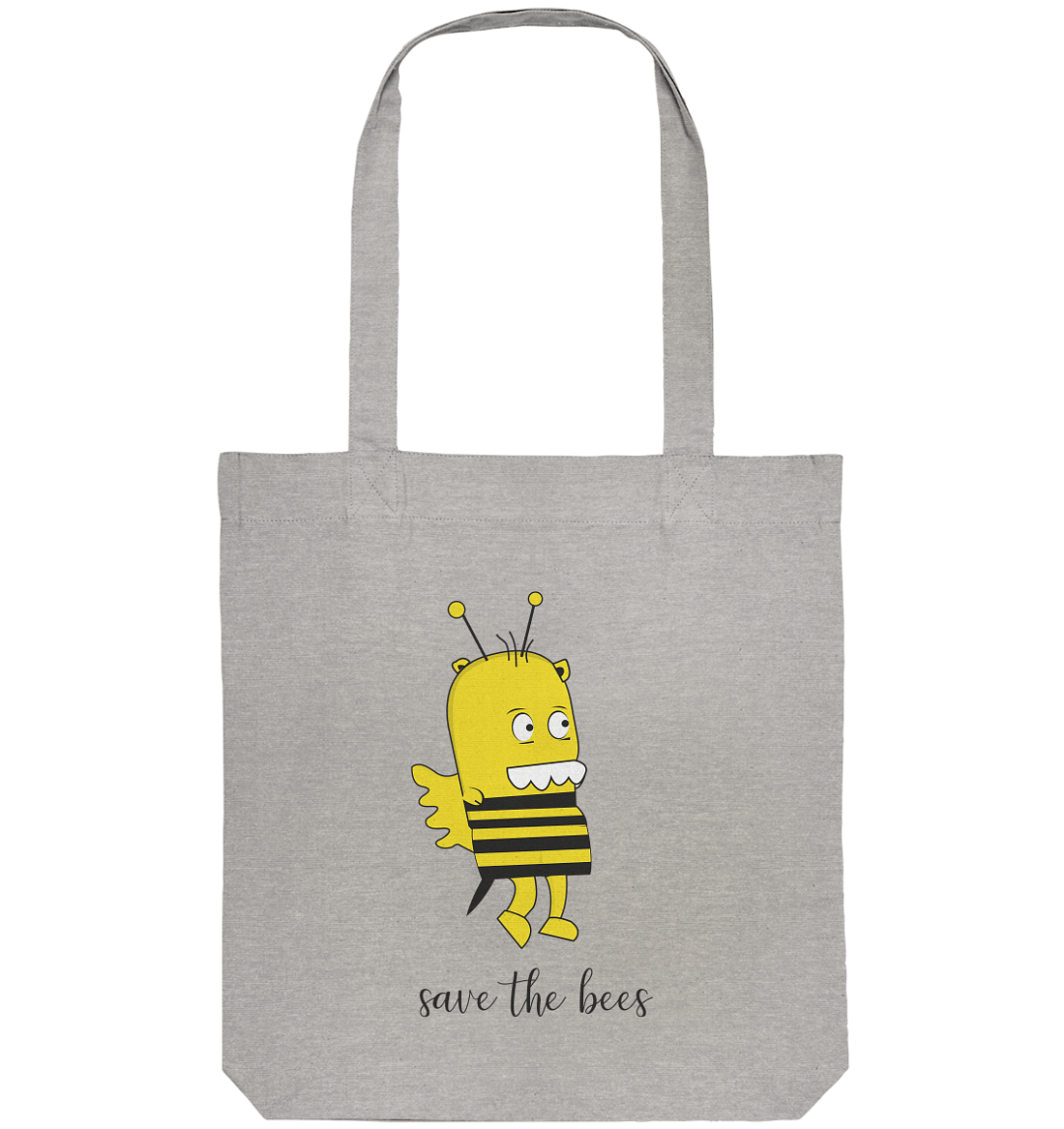 Save the Bees Motiv auf einer Tragetasche mit langem Hänkel.